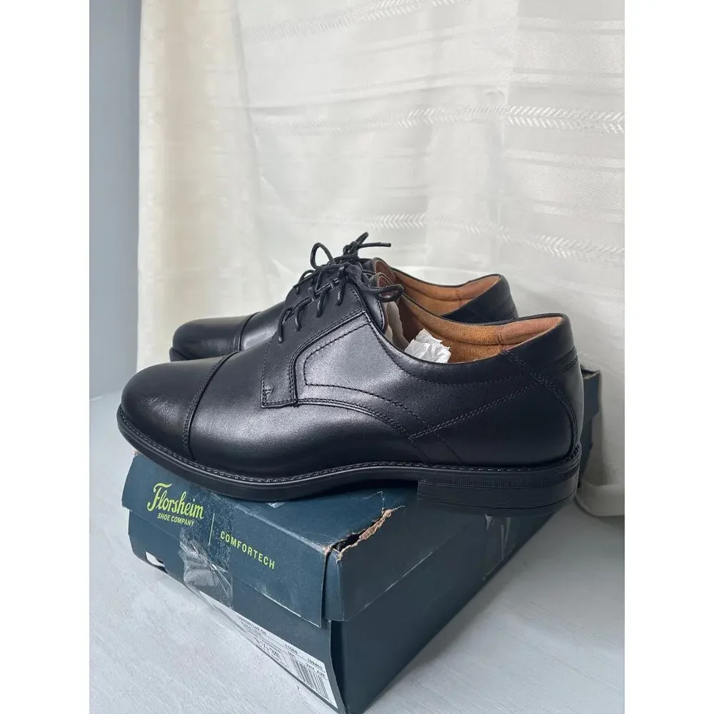 Florsheim Center Cap Toe Oxford Dress Shoes Black Mens Size 9.5M